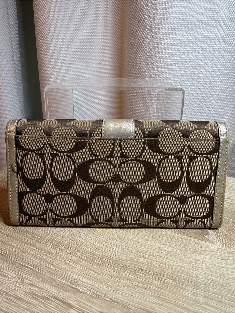 Coach Beige and Brown Signature Continental Wallet - Picture 8 of 8